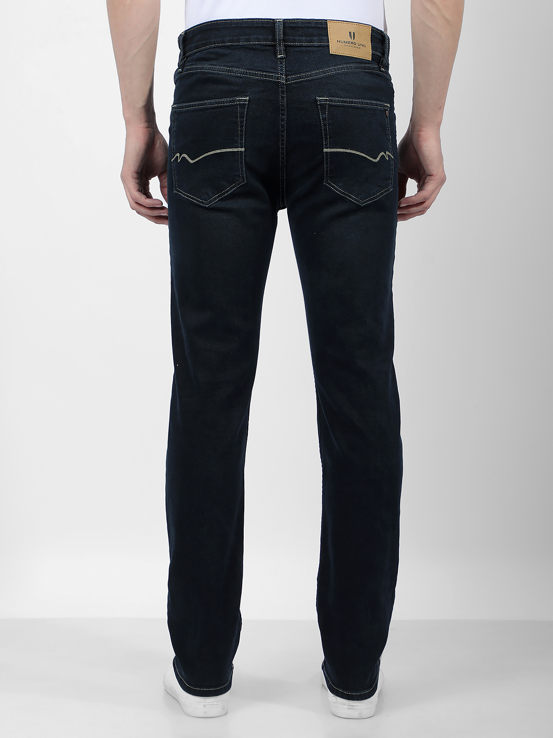 Numero Uno Men Faded Dark Blue Jeans